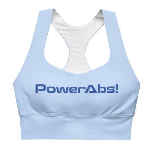 Light Blue PowerAbs Longline Sports Bra - PowerAbs Staging