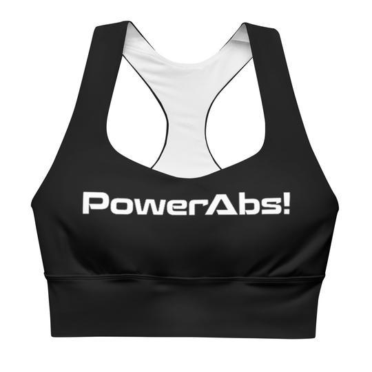 Black PowerAbs Longline Sports Bra - PowerAbs Staging